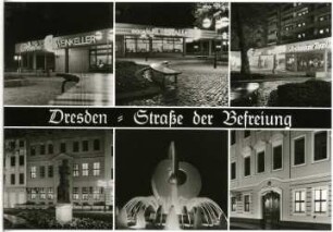 Dresden. Straße der Befreiung Nachtaufnahme 1