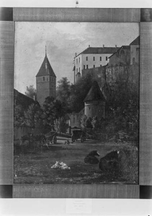Süsternpforte mit dem Posthof in Reval