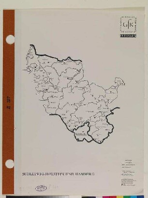 Karte von den Kreisen von Schleswig-Holstein sowie der Stadt Hamburg