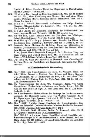 12. Kunstdenkmäler in Württemberg