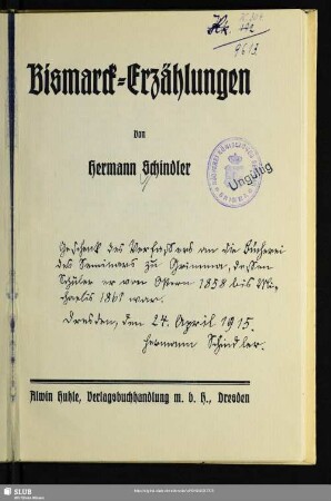 Bismarck-Erzählungen