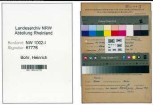 Entnazifizierung Heinrich Bohr , geb. 14.10.1906 (Arbeiter)