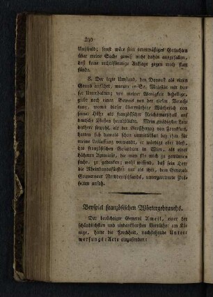 Beyspiel französischen Wörtergebrauchs.