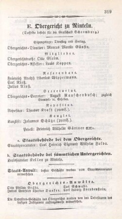E. Obergericht zu Rinteln.