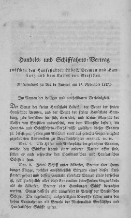 Handels- und Schifffahrts-Vertrag