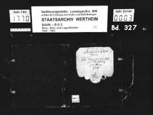 Gült- und Zehntbuch des Bronnbacher Hofs zu Würzburg