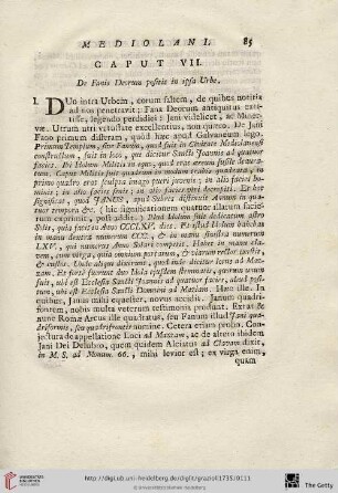 Caput VII: De Fanis Deorum positis in ipsa Urbe