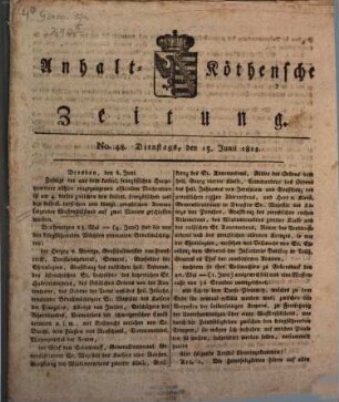 Anhalt-Cöthensche Zeitung. 1813, 48 (15. Juni)