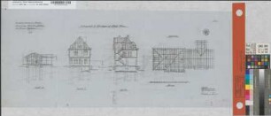 Empfangsgebäude mit Güterschuppen auf Bahnhof Albaum, Blatt 3: Schnitte, Sparrenlage, M. 1:100 Stnr.: 92, Hge, Bunr.: 3, Blnr.: 2