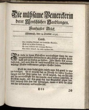 Funfzigstes Stück. Mittwoch, den 24. October 1736.