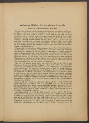 Verbotene Bücher im harmlosen Gewande