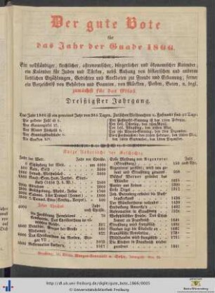 Der gute Bote für das Jahr der Gnade 1866.