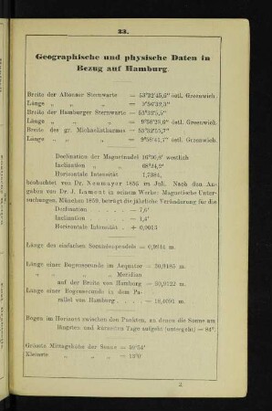 Geographische, physikalische, meteorologische Daten.