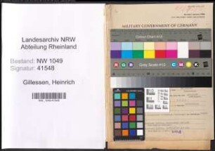 Entnazifizierung Heinrich Gillessen , geb. 24.08.1911 (Kaufmann)