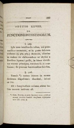 Sectio XXVIII. De Functione Intestinorum