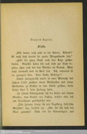 Neuntes Kapitel. Friede