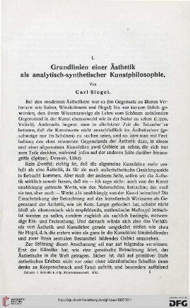 21: Grundlinien einer Ästhetik als analytisch-synthetischer Kunstphilosophie