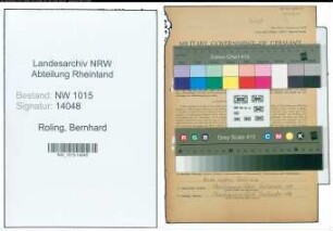 Entnazifizierung Bernhard Roling , geb. 25.12.1915 (Polizist)