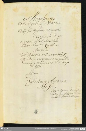 Relazione della Serenissima Repubblica di Venezia