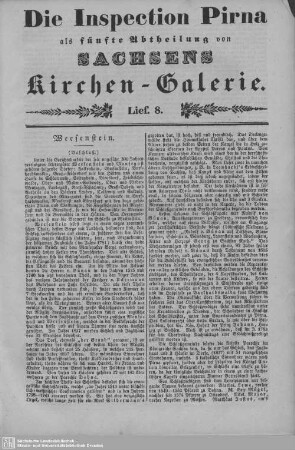 Weesenstein, Gottleuba, Altenberg : 8. Lieferung