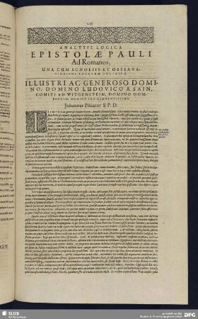 Analysis Logica Epistolae Pauli ad Romanos