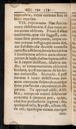 132-134, VIII. Perseverantia. Haec suis numeris absoluta erit ...