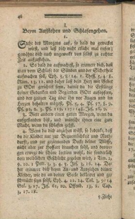 I. Beym Aufstehen und Schlafengehen.