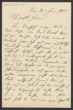 Brief an B. Schott's Söhne : 01.01.1911
