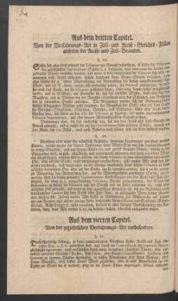 Aus dem vierten Capitel. Von der gerichtlichen Verfahrungs-Art insbesondere