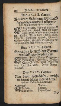 Das XXXIV. Capitel. Gewächse / so durch den Saamen weitläufftig wollen gesäet seyn.