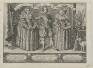 Gruppenbildnis der Katharina Ursula von Baden, des Otto von Hessen-Kassel und der Agnes Magdalena von Anhalt-Dessau