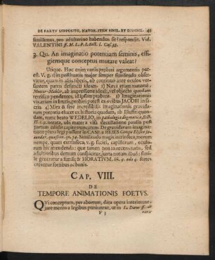 Cap. VIII. De Tempore Animationis Foetus