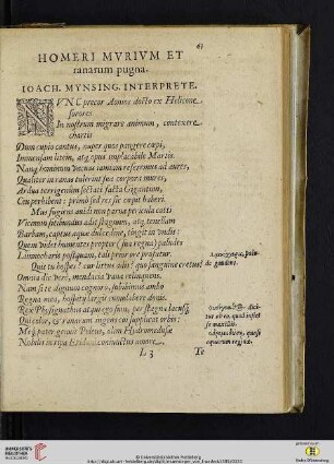 Homeri Mvrivm et ranarum pugna