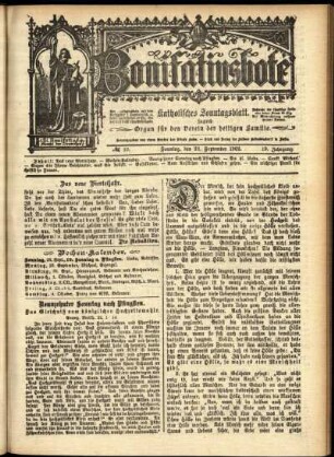 Erste Ausgabe vom Sonntag, den 28. September 1902.