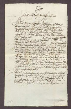 Gültbrief des Michael Schnerr und seiner Frau Sarah von Dietlingen gegen die Stiftsverwaltung zu Pforzheim