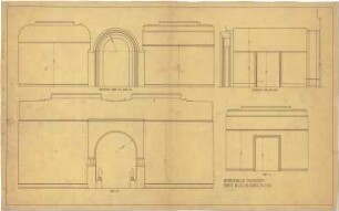 Billing, Hermann; Mannheim (Baden-Württemberg); Kunsthalle - Raum 10, 11, 12, Gang, Wände (Ansichten); Decken (Schnitte)