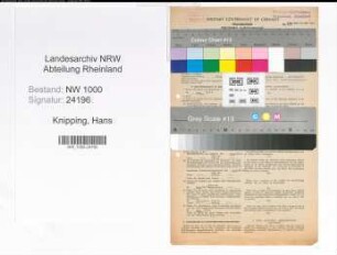 Entnazifizierung Hans Knipping, geb. 05.01.1910 (Kaufmann)
