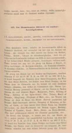 III. De Residentie Riouw en onderhoorigheden