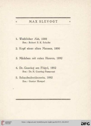 Max Slevogt (Nr. 1-56)