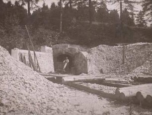 Hermsdorf, Kalkwerk, Bruch, Bergwerk, Bohrarbeit, Hängebank