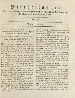 11.1822: Mittheilungen. Nro. 11. März 1822.