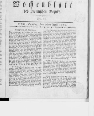 Wochenblatt des Bönnischen Bezirks