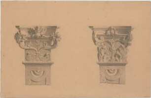 Bühlmann, Josef; Studienblätter und Reiseskizzen - Kapitelle (Ansichten)