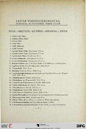 Erster Versteigerungstag (Nr. 1-360)