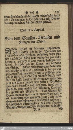 Das 131. Capitel. Von dem Saussen, Brausen und Klingen der Ohren