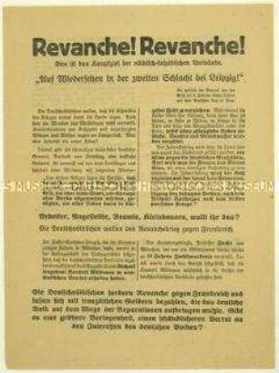 Flugblatt der Vereinigten SPD gegen die Deutschvölkische Bewegung und Aufruf zur Reichstagswahl am 4. Mai 1924