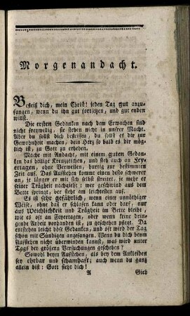 Morgenandacht.