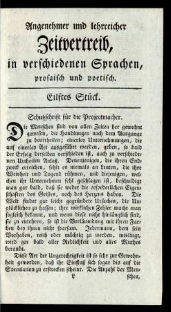 Eilftes Stück - Zwanzigstes Stück