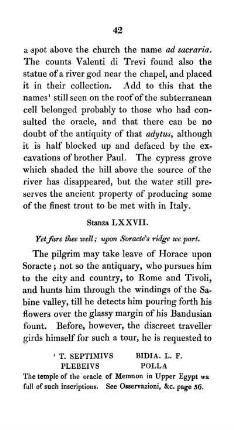 Stanza LXXVII. [Ignorance of the Antiquaries in Italy - the Site of the Bandusian Fountain]