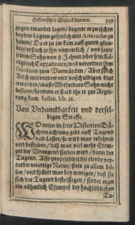 Von Undanckbarkeit und derselbigen Straffe.